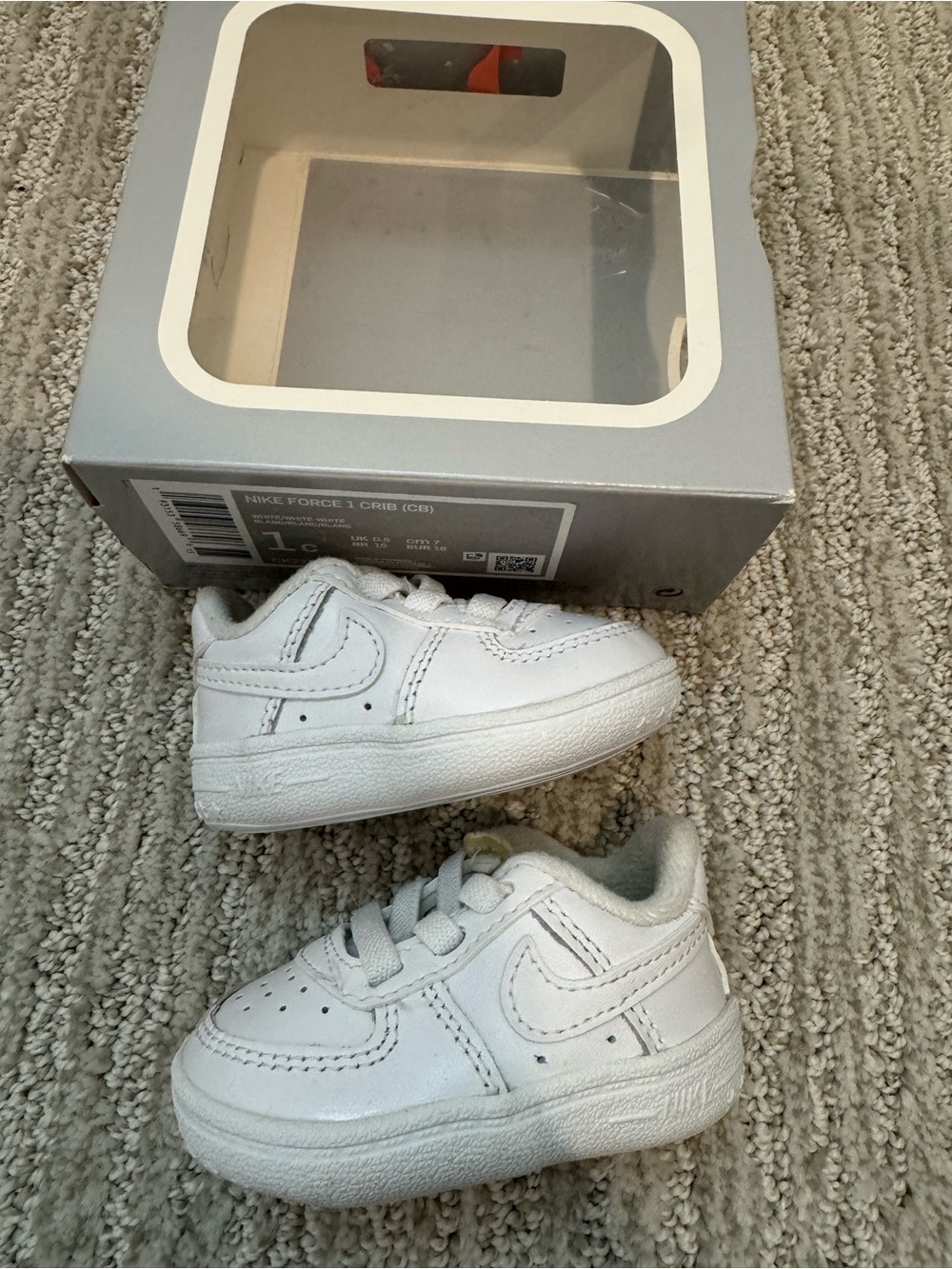 Nike White Toddler Leather Sneakers with Swoosh